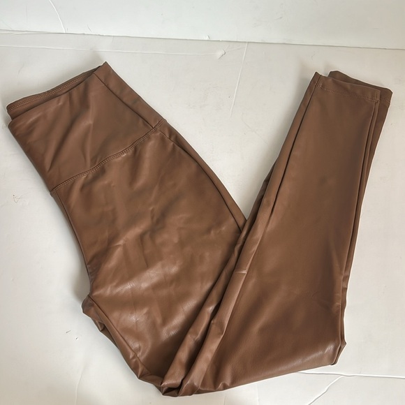 Zenana brown high rise faux leather leggings - Picture 7 of 13